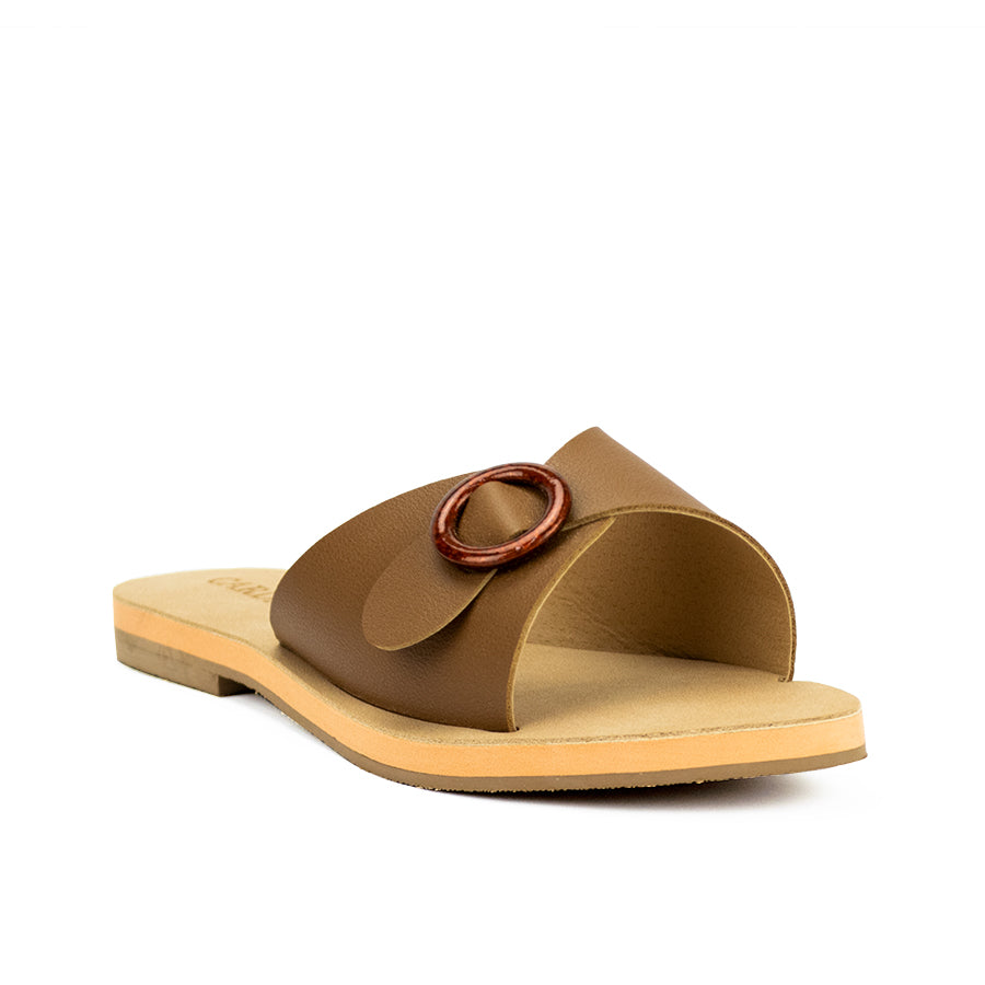 Cardams ECLA RSS 00008 Mocha Beige/Taupe/White Women Flat Sandals