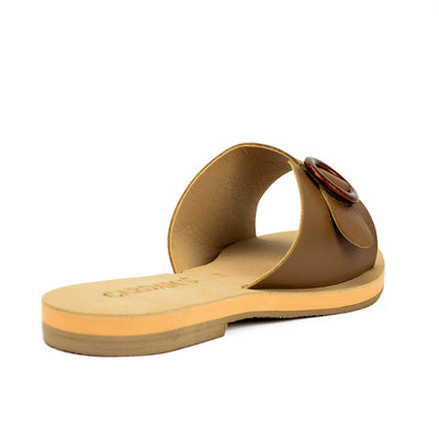 Cardams ECLA RSS 00008 Mocha Beige/Taupe/White Women Flat Sandals