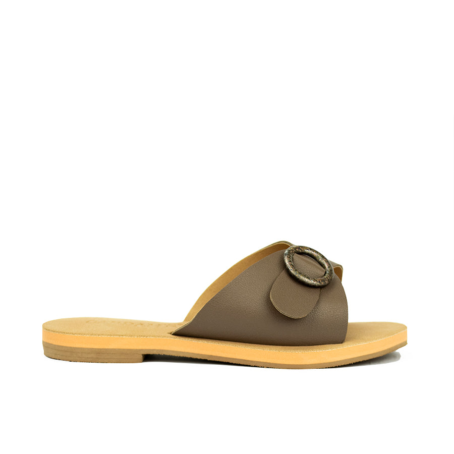 Cardams ECLA RSS 00008 Mocha Beige/Taupe/White Women Flat Sandals