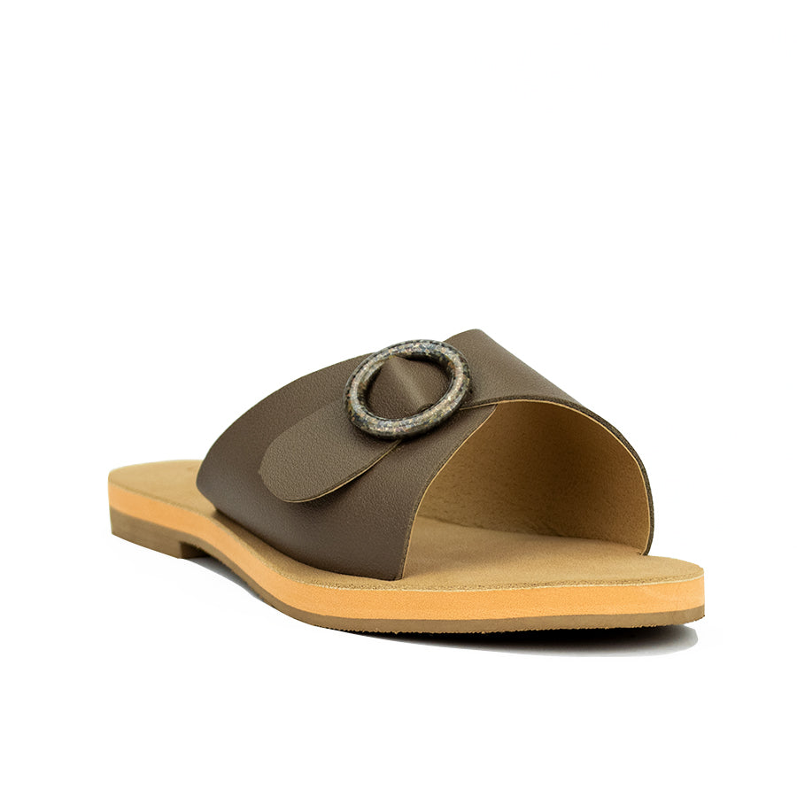 Cardams ECLA RSS 00008 Mocha Beige/Taupe/White Women Flat Sandals