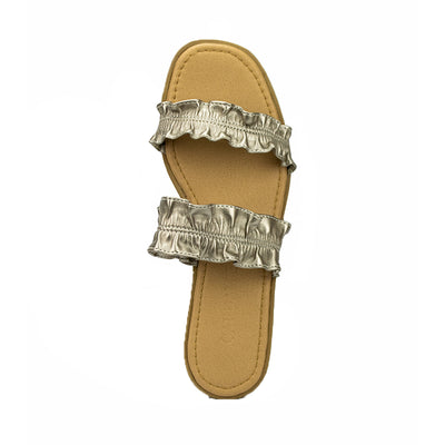 Cardams ECLA RSS 00009 Beige/Silver/White Women Flat Sandals