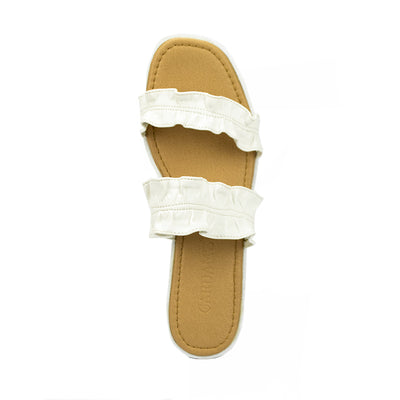 Cardams ECLA RSS 00009 Beige/Silver/White Women Flat Sandals