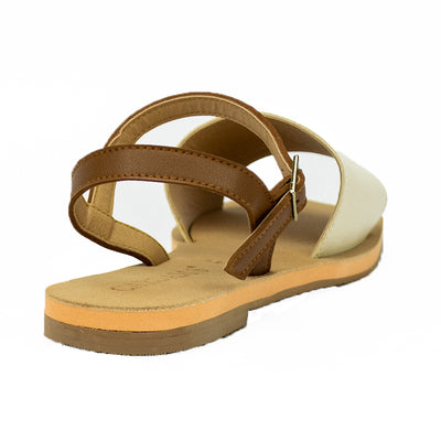 Cardams ECLA RSS 00011 Cream/Mocha Beige/Taupe Women Flat Sandals