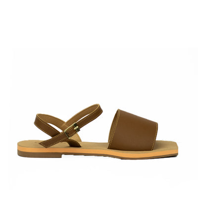 Cardams ECLA RSS 00011 Cream/Mocha Beige/Taupe Women Flat Sandals