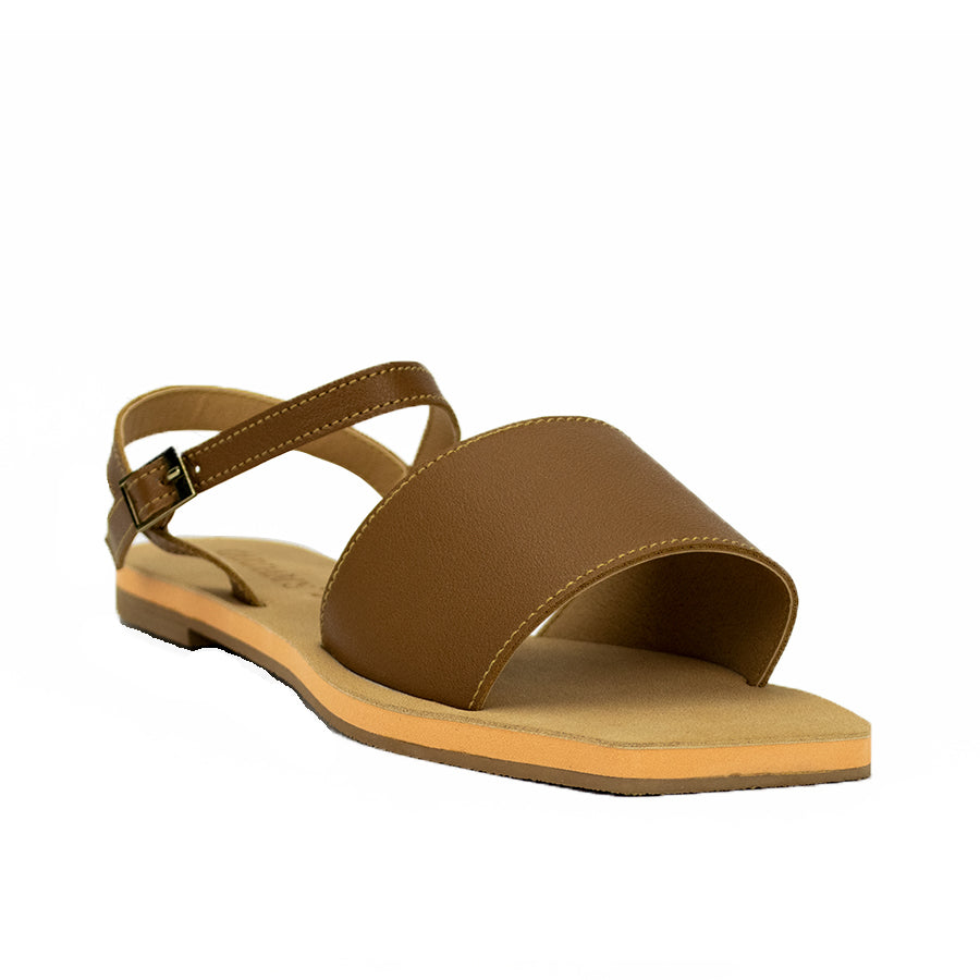 Cardams ECLA RSS 00011 Cream/Mocha Beige/Taupe Women Flat Sandals