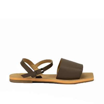 Cardams ECLA RSS 00011 Cream/Mocha Beige/Taupe Women Flat Sandals