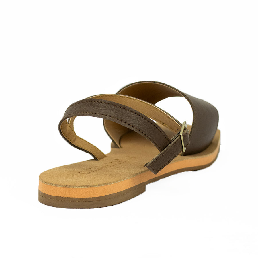 Cardams ECLA RSS 00011 Cream/Mocha Beige/Taupe Women Flat Sandals