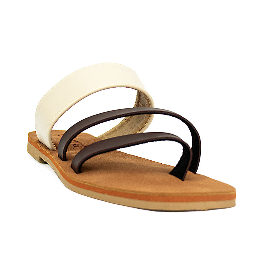 Cardams ECLA RSS 00026 Black/Cream Women Flat Sandals