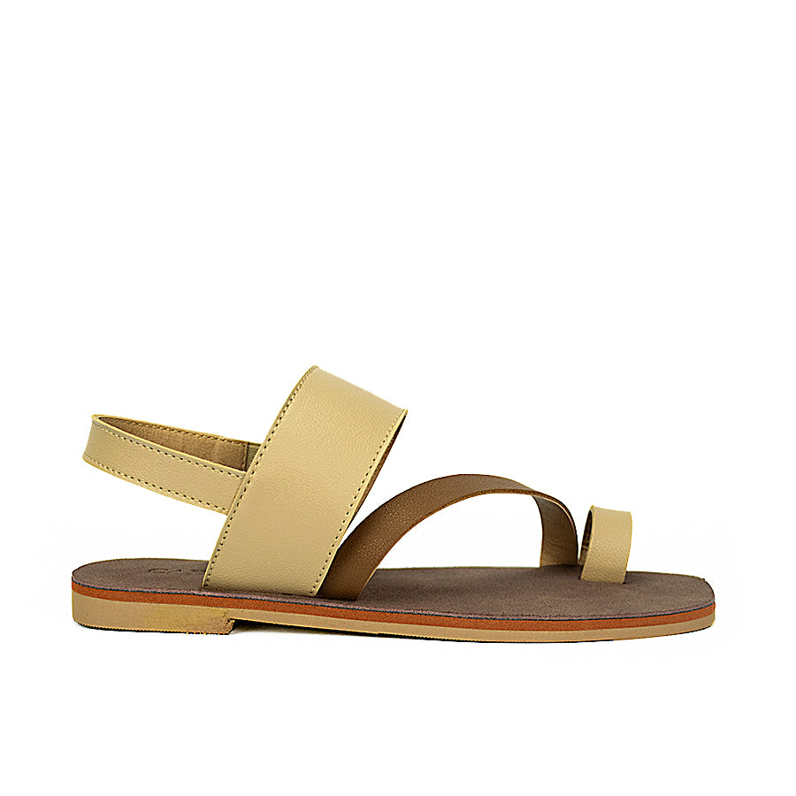 Cardams ECLA RSS 00033 Beige/White Women Flat Sandals