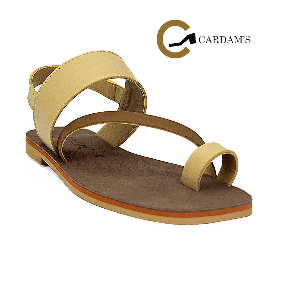 Cardams ECLA RSS 00033 Beige/White Women Flat Sandals