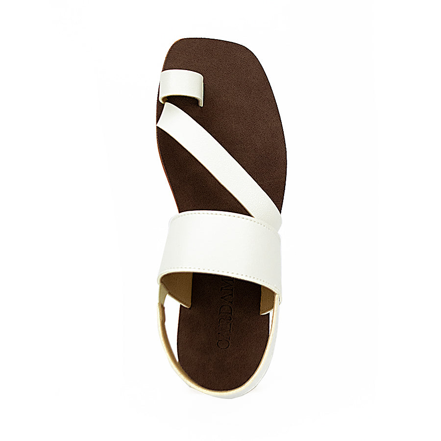 Cardams ECLA RSS 00033 Beige/White Women Flat Sandals