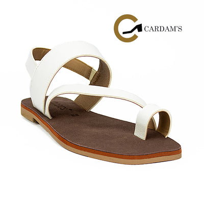 Cardams ECLA RSS 00033 Beige/White Women Flat Sandals