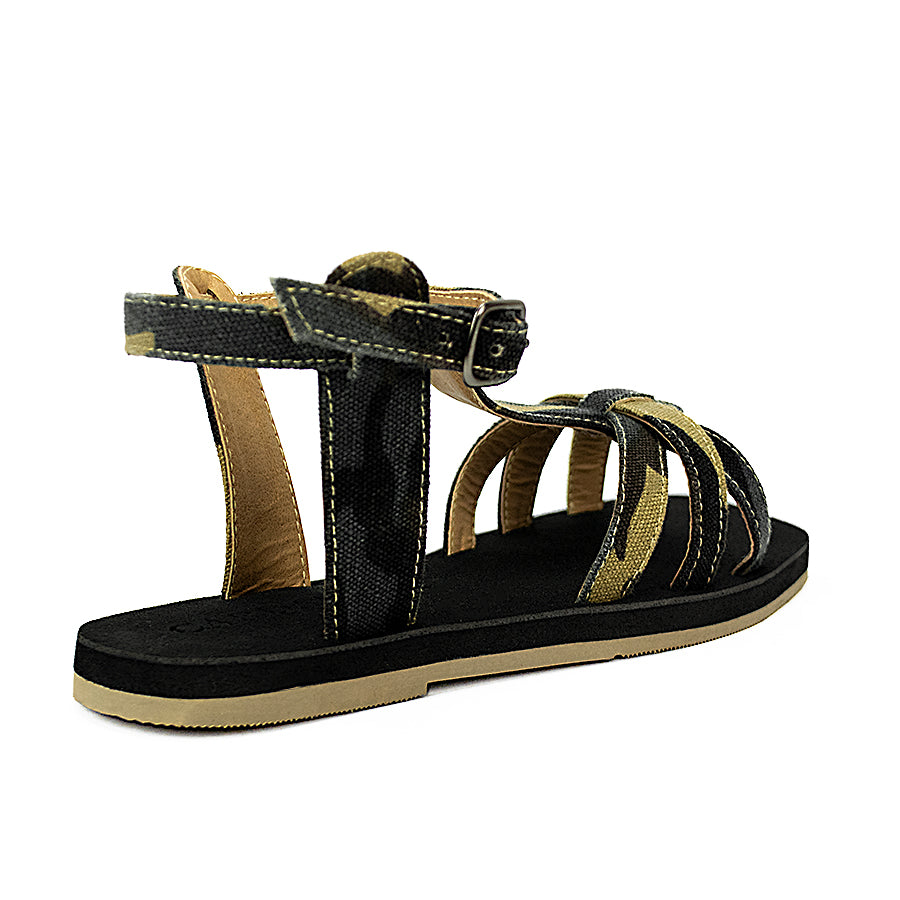 Cardams ECLA RSS 00041 Beige/Green/Tan Flat Sandals