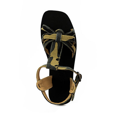 Cardams ECLA RSS 00041 Beige/Green/Tan Flat Sandals
