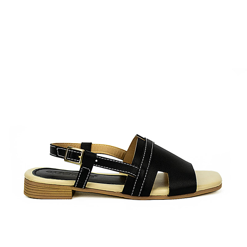 Cardams ECLA RSS 00045 Black/Cream Flat Sandals