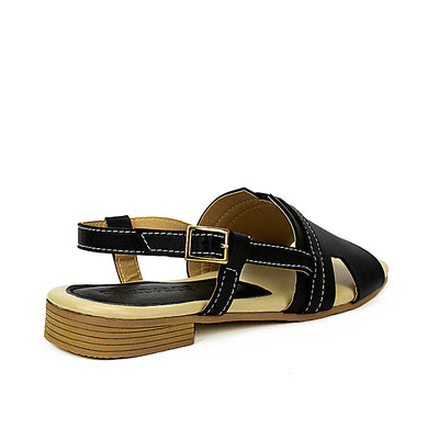 Cardams ECLA RSS 00045 Black/Cream Flat Sandals