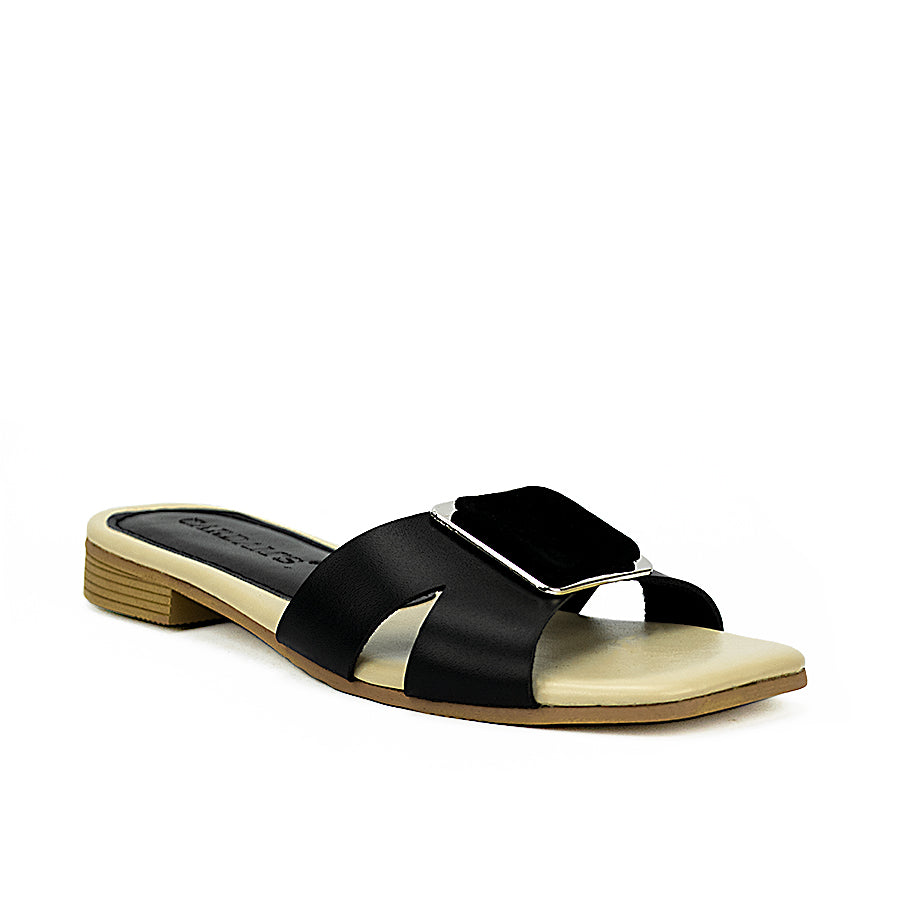 Cardams ECLA RSS 00046 Black/Tan Flat Sandals