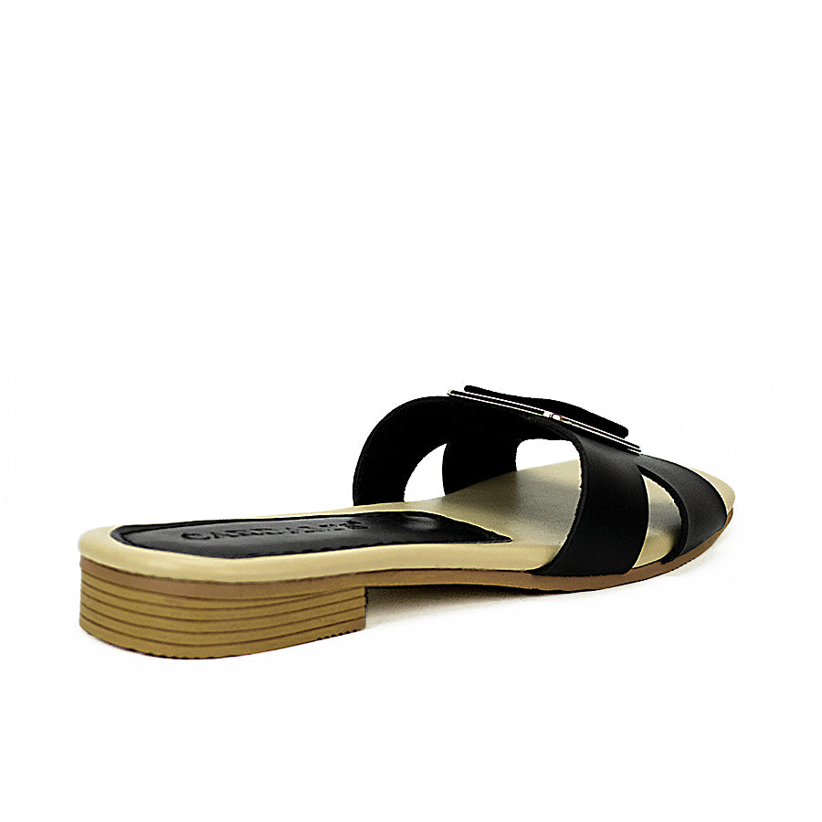 Cardams ECLA RSS 00046 Black/Tan Flat Sandals