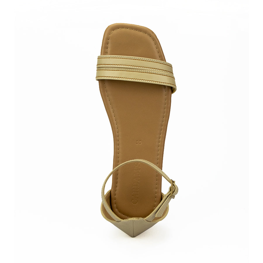 Cardams ECLA RSS 00049 Cream/Tan Flat Sandals