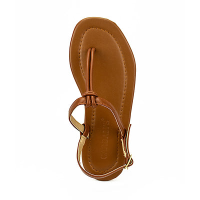 Cardams ECLA RSS 00050 Cream/Tan Flat Sandals