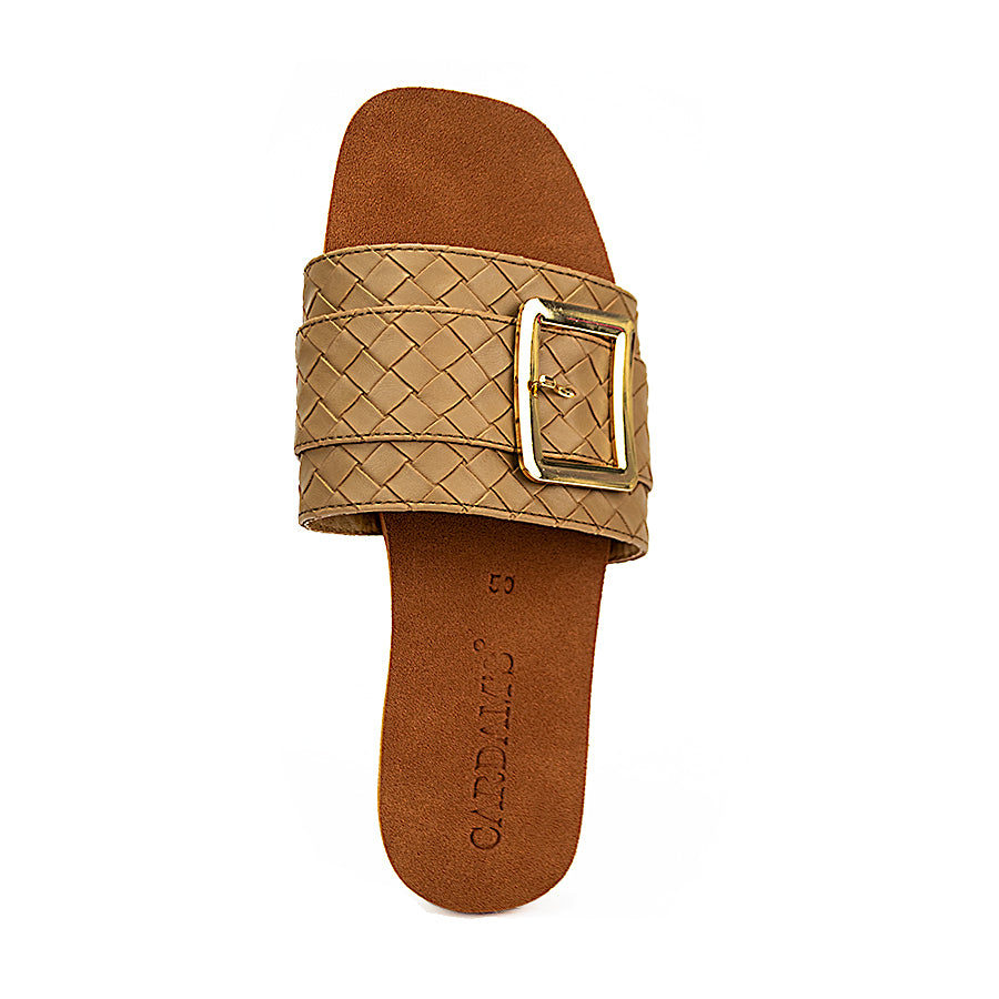 Cardams ECLA RSS 00025 Brown/Light Green/Mocha Beige Women Flat Sandals