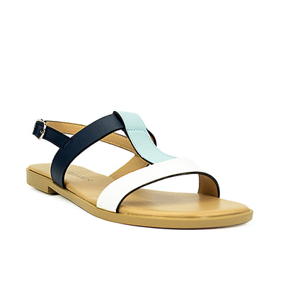 Cardams ECLA WA 00013 Blue/Tan Flat Sandals