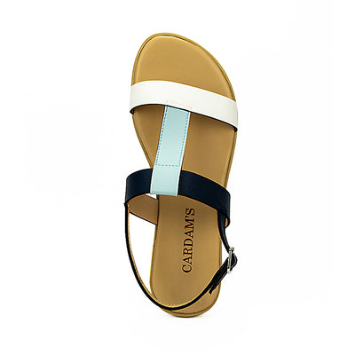 Cardams ECLA WA 00013 Blue/Tan Flat Sandals