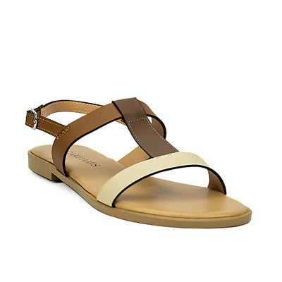 Cardams ECLA WA 00013 Blue/Tan Flat Sandals