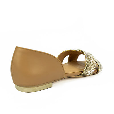 Cardams ECLA WA 00014 Beige/Gold Flat Sandals