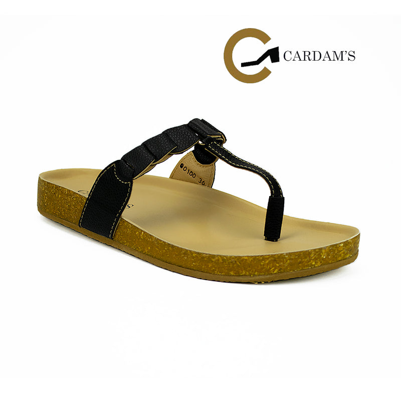 Cardams ECLB EPVS 00100 Black/Brown Women Flats Sandals