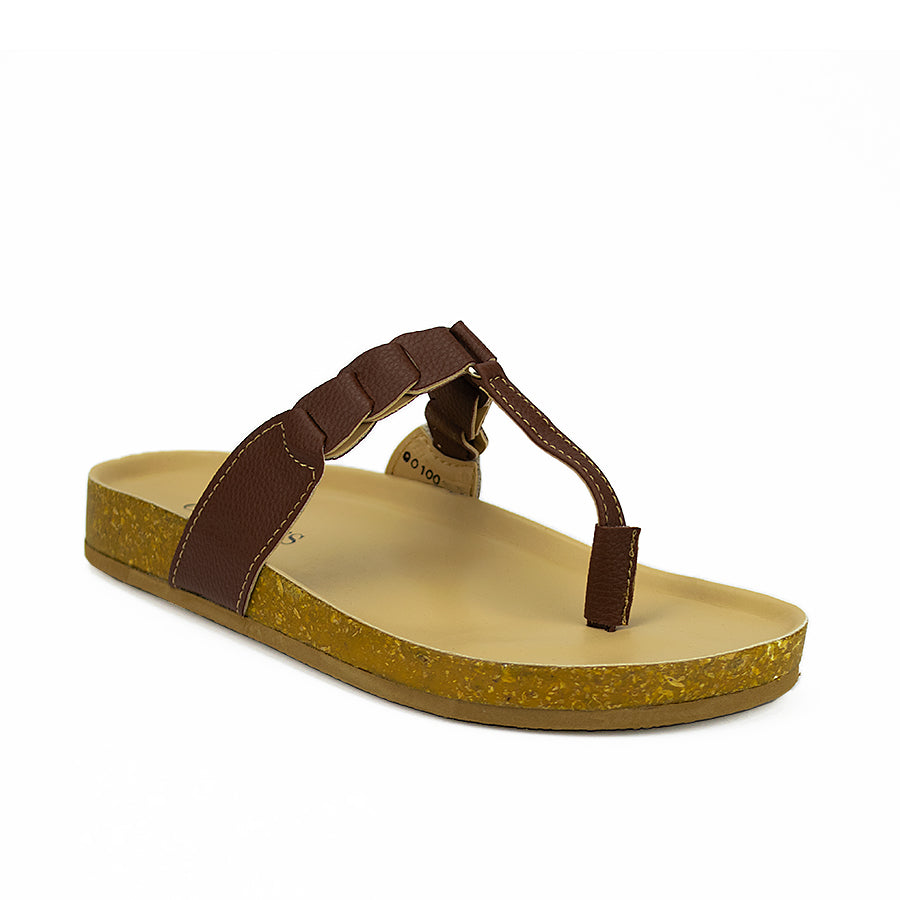 Cardams ECLB EPVS 00100 Black/Brown Women Flats Sandals