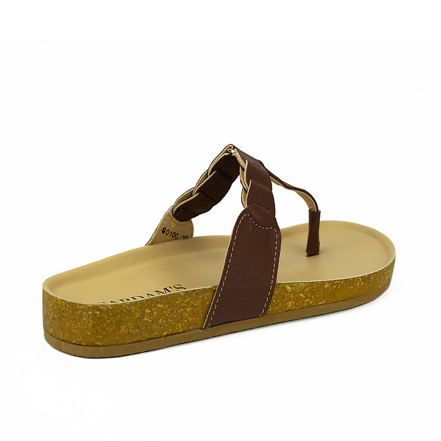 Cardams ECLB EPVS 00100 Black/Brown Women Flats Sandals