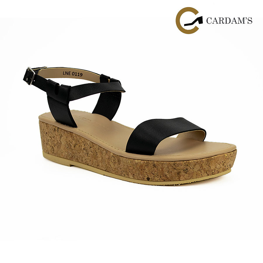 Cardams ECLB LNE 00119 Beige/Black Women Wedge Sandals