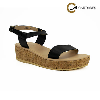Cardams ECLB LNE 00119 Beige/Black Women Wedge Sandals