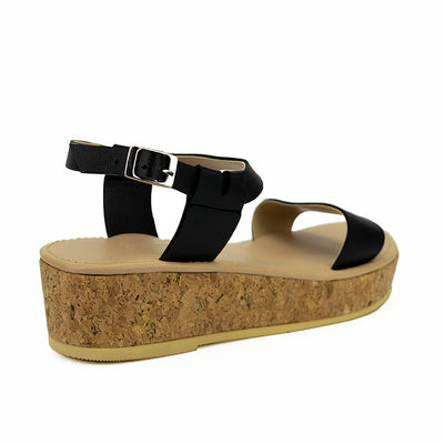 Cardams ECLB LNE 00119 Beige/Black Women Wedge Sandals
