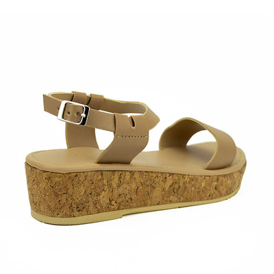 Cardams ECLB LNE 00119 Beige/Black Women Wedge Sandals