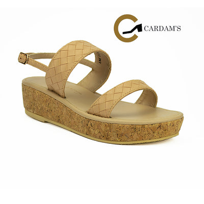 Cardams ECLB LNE 00120 Beige/Silver/Tan Women Wedge Sandals