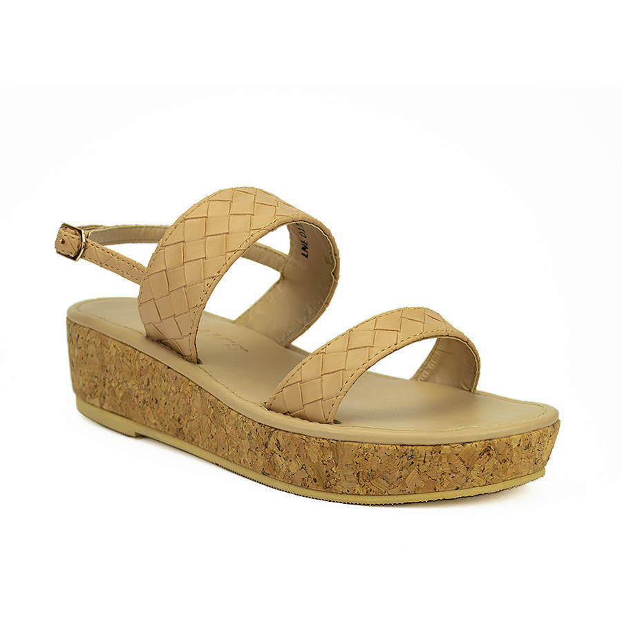 Cardams ECLB LNE 00120 Beige/Silver/Tan Women Wedge Sandals
