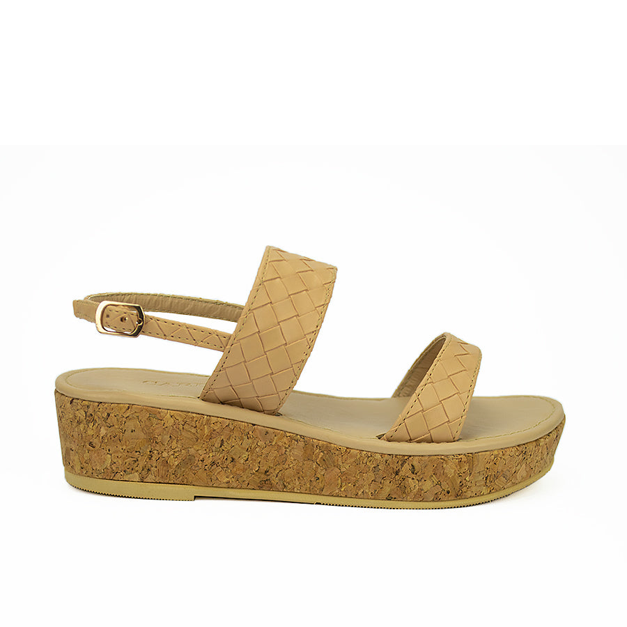 Cardams ECLB LNE 00120 Beige/Silver/Tan Women Wedge Sandals
