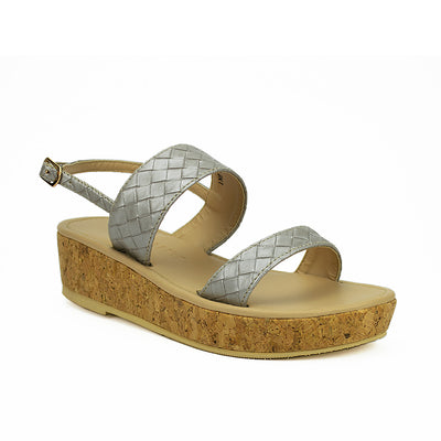 Cardams ECLB LNE 00120 Beige/Silver/Tan Women Wedge Sandals