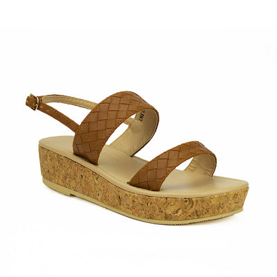 Cardams ECLB LNE 00120 Beige/Silver/Tan Women Wedge Sandals