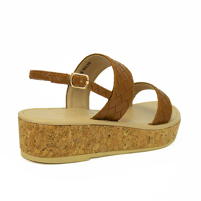 Cardams ECLB LNE 00120 Beige/Silver/Tan Women Wedge Sandals