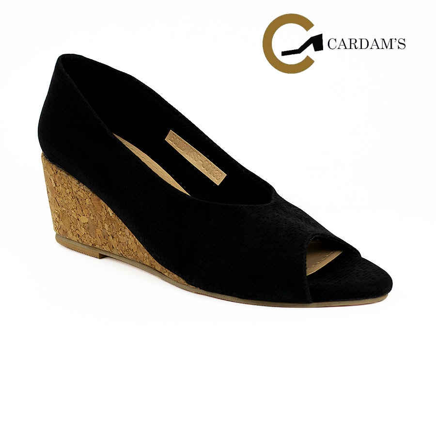 Cardams ECLB RSS 00138 Black/Gray Women Wedge Open Toe