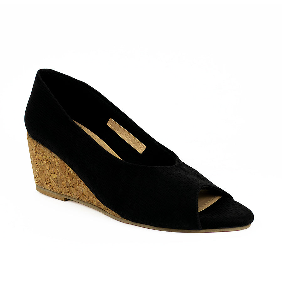 Cardams ECLB RSS 00138 Black/Gray Women Wedge Open Toe