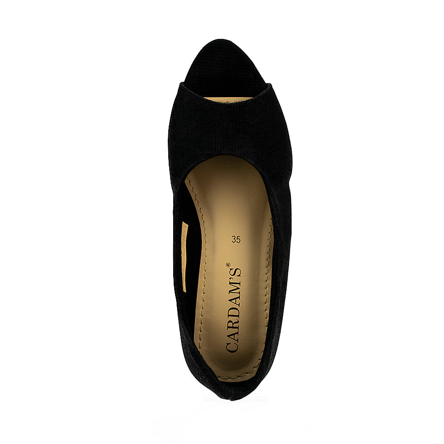 Cardams ECLB RSS 00138 Black/Gray Women Wedge Open Toe