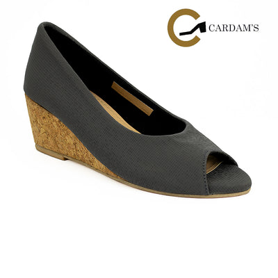 Cardams ECLB RSS 00138 Black/Gray Women Wedge Open Toe