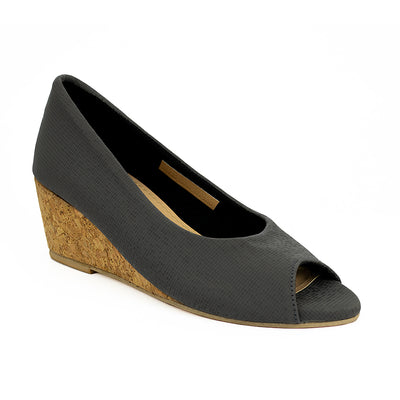 Cardams ECLB RSS 00138 Black/Gray Women Wedge Open Toe