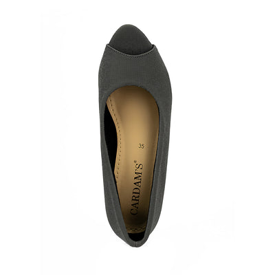 Cardams ECLB RSS 00138 Black/Gray Women Wedge Open Toe
