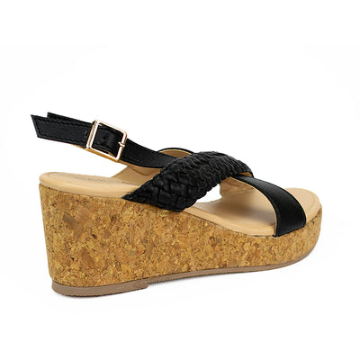 Cardams ECLB RSS 00139 Beige/Black Women Wedge Sandals