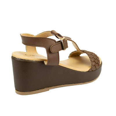 Cardams ECLB RSS 00140 Cream/Mocha Women Wedge Sandals